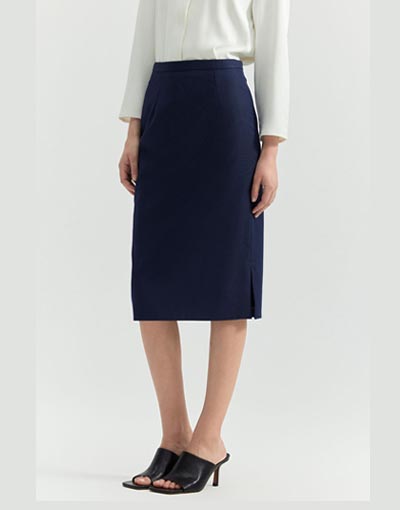 Luxury-feel Double Slit Skirt-100